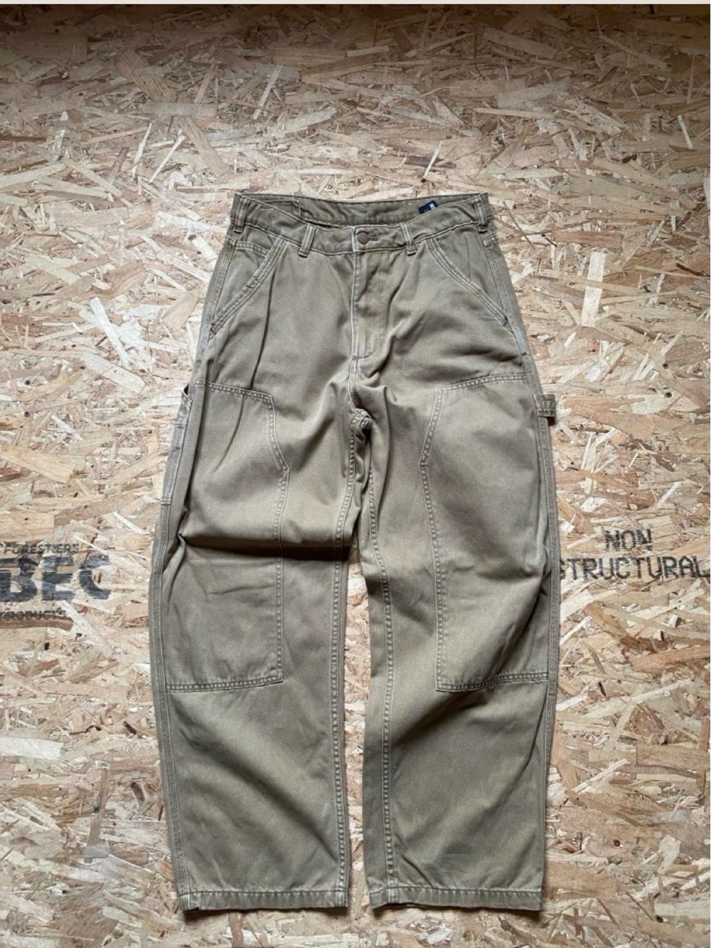 Zara Tan Cargo Carpenter Pants